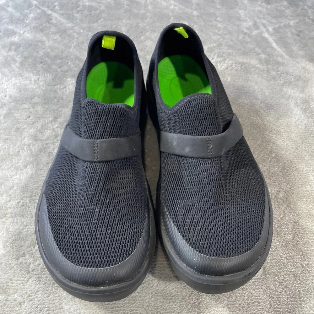 OOFOS OOmg Mesh Low Shoe Womens 8 Black Recovery Slip On Sneaker Light